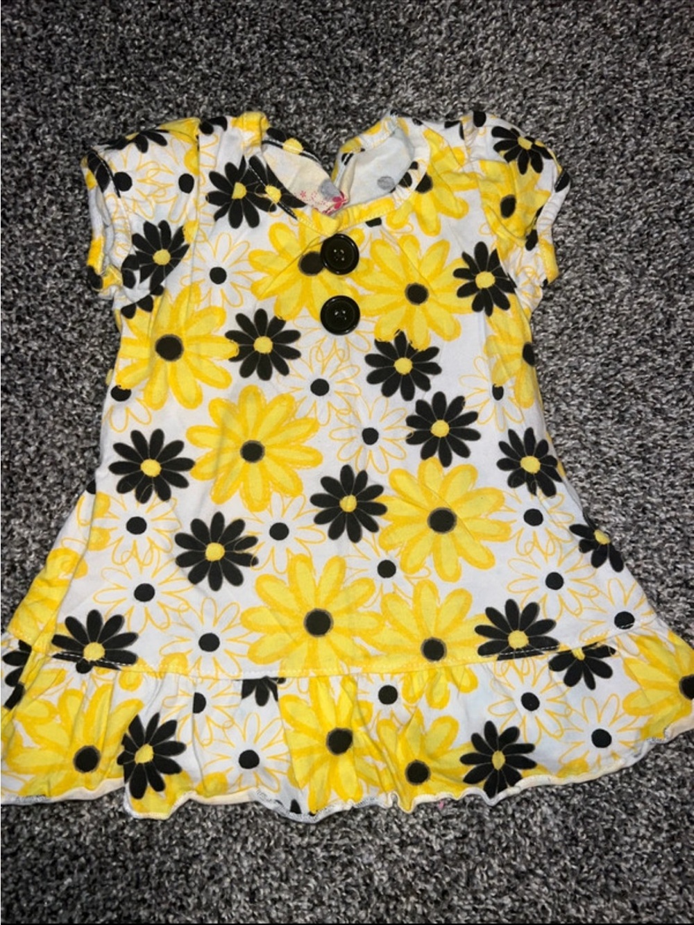 okie dokie Yellow & Black Daisy Print Casual Dress